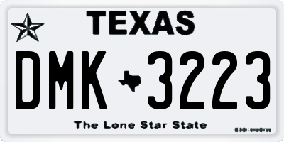 TX license plate DMK3223