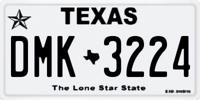 TX license plate DMK3224