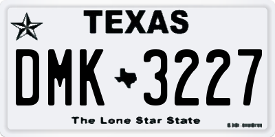 TX license plate DMK3227
