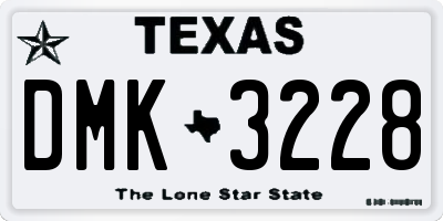 TX license plate DMK3228