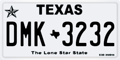 TX license plate DMK3232