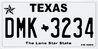 TX license plate DMK3234