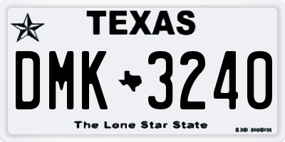 TX license plate DMK3240