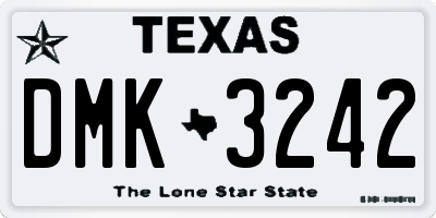 TX license plate DMK3242