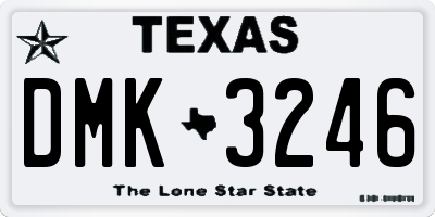 TX license plate DMK3246