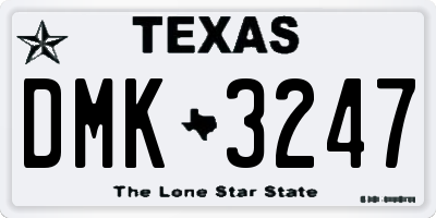 TX license plate DMK3247