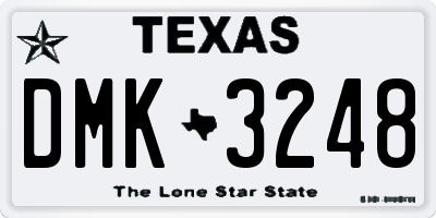 TX license plate DMK3248