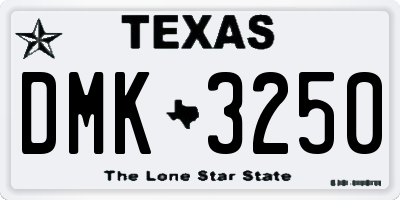 TX license plate DMK3250