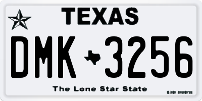 TX license plate DMK3256