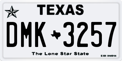 TX license plate DMK3257