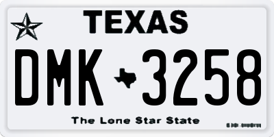 TX license plate DMK3258