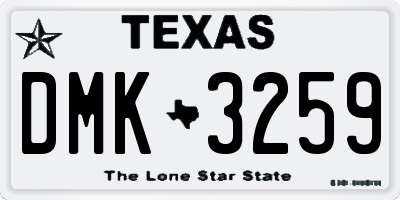 TX license plate DMK3259