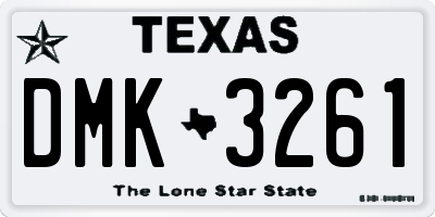 TX license plate DMK3261