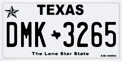 TX license plate DMK3265
