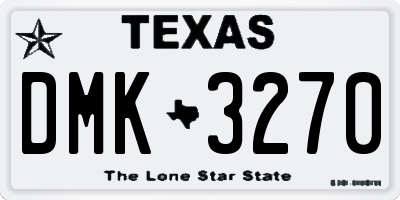 TX license plate DMK3270