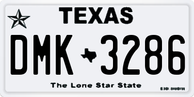 TX license plate DMK3286