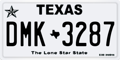 TX license plate DMK3287