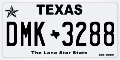 TX license plate DMK3288