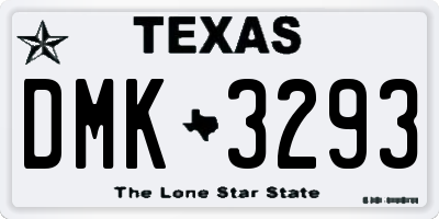 TX license plate DMK3293
