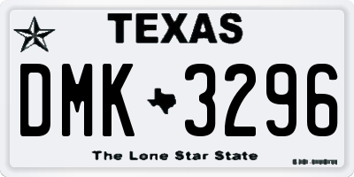 TX license plate DMK3296