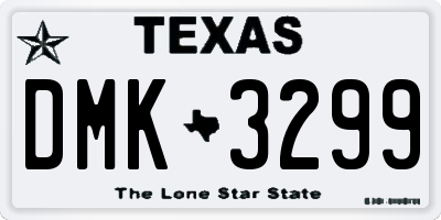 TX license plate DMK3299