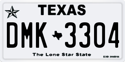 TX license plate DMK3304