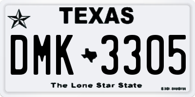 TX license plate DMK3305