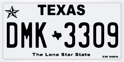 TX license plate DMK3309