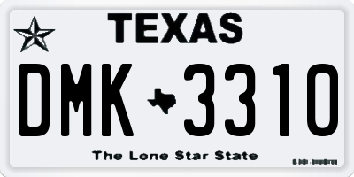 TX license plate DMK3310