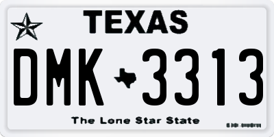 TX license plate DMK3313