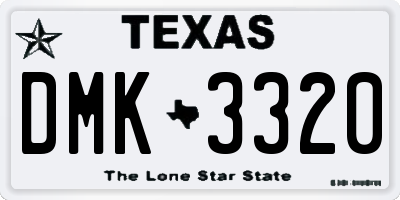 TX license plate DMK3320