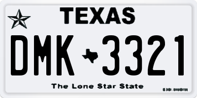 TX license plate DMK3321
