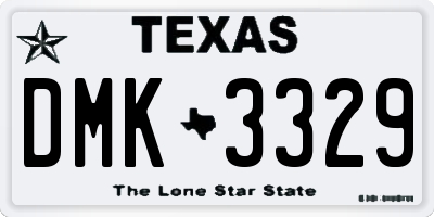 TX license plate DMK3329