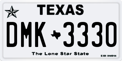 TX license plate DMK3330