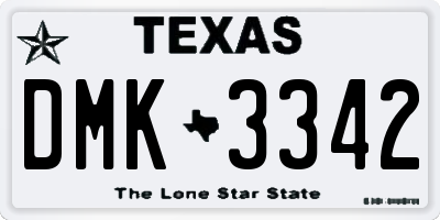 TX license plate DMK3342