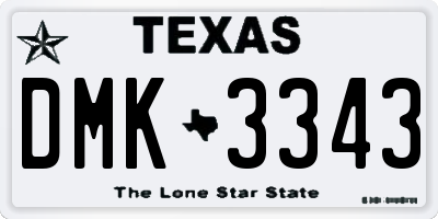 TX license plate DMK3343