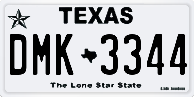 TX license plate DMK3344
