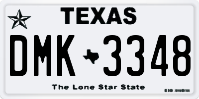 TX license plate DMK3348
