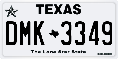 TX license plate DMK3349