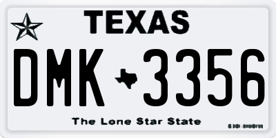 TX license plate DMK3356