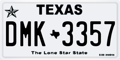 TX license plate DMK3357