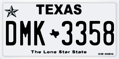 TX license plate DMK3358