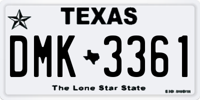 TX license plate DMK3361