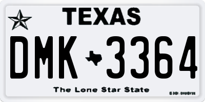 TX license plate DMK3364