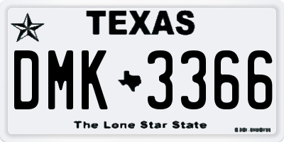TX license plate DMK3366