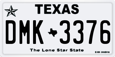 TX license plate DMK3376