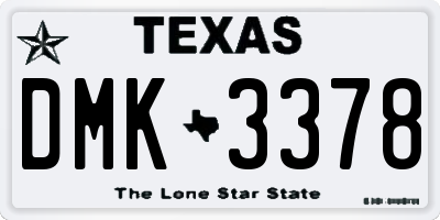 TX license plate DMK3378