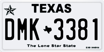 TX license plate DMK3381