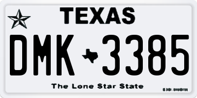 TX license plate DMK3385