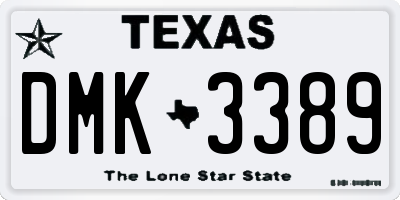 TX license plate DMK3389